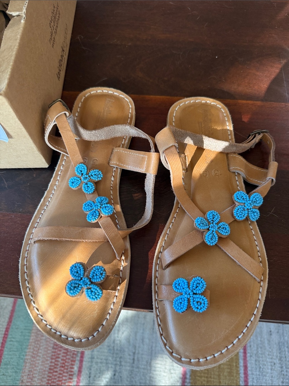 Laidback London handmade Blyth flat leather sandal 39